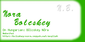 nora bolcskey business card